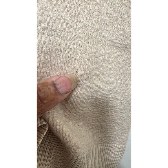 Pendleton Womens Merino Wool Beige Short Sleeve Sweater Size M - Picture 4 of 7